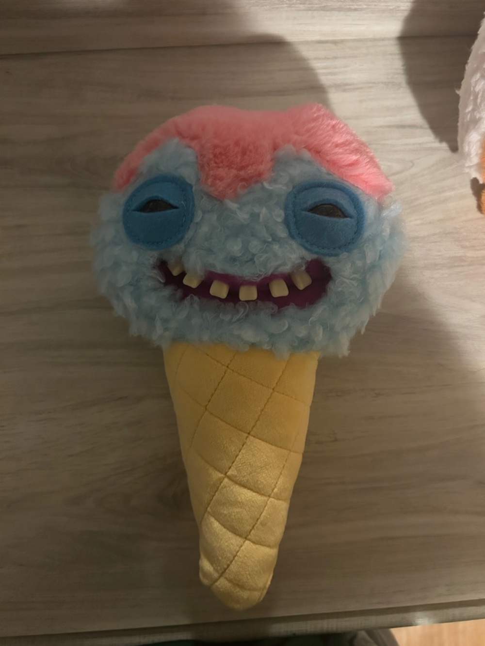 Plush Ice Cream Monster Toy - Pink & Light Blue